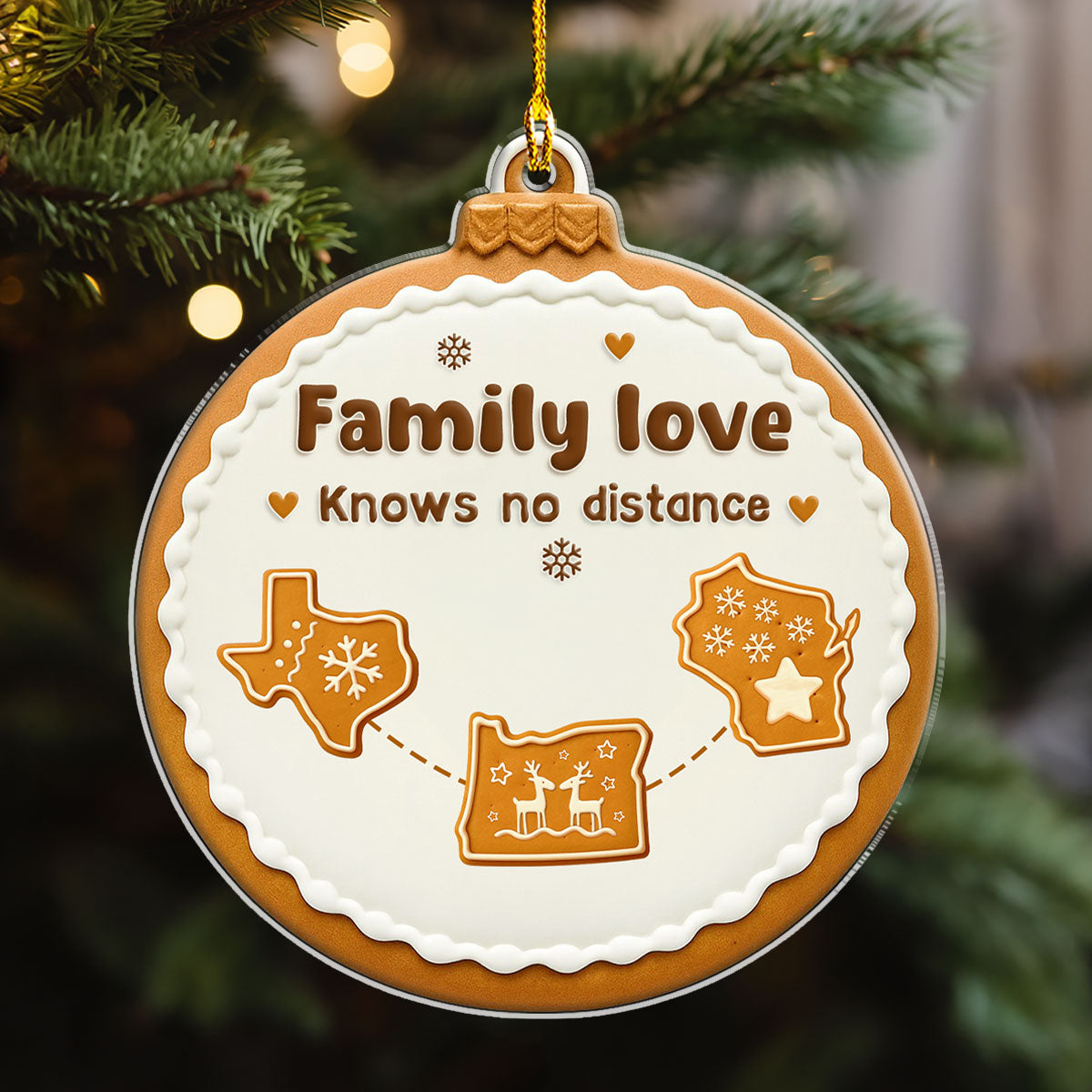 Family In My Heart - Personalized Custom Acrylic Ornament