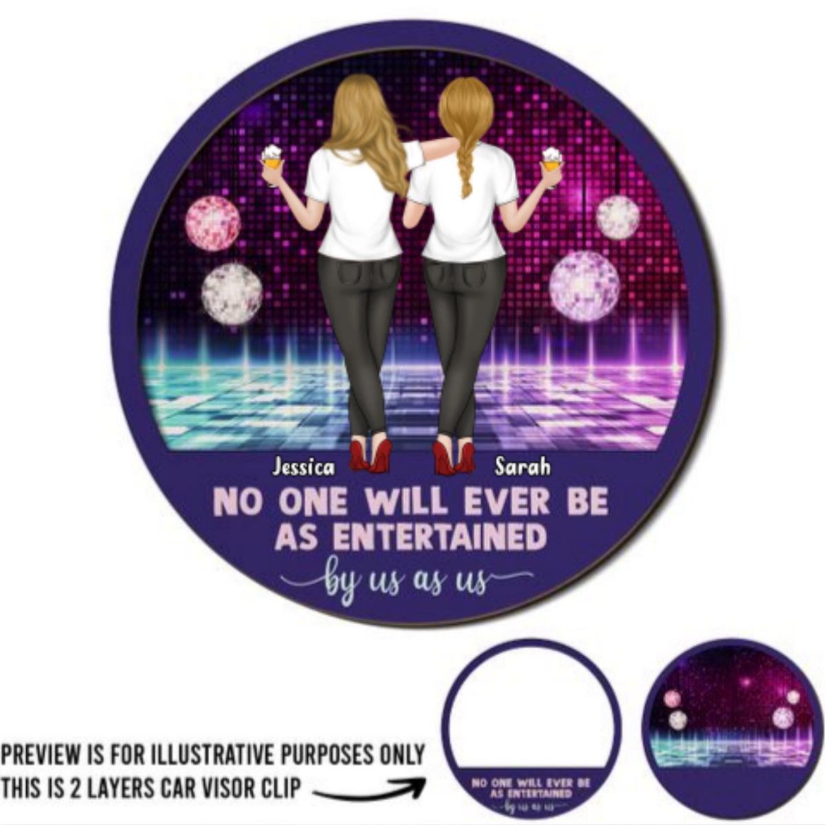 No One Entertained As Us - Personalized Custom Car Visor Clip