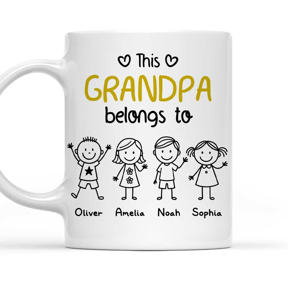 This Grandpa Belongs To Us - Personalized Custom Coffee Mug