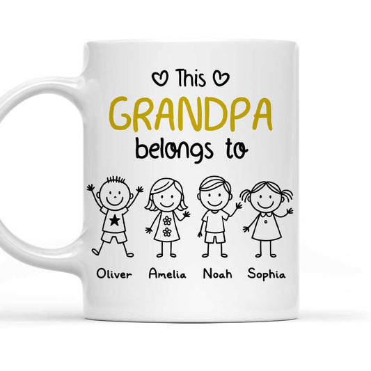 This Grandpa Belongs To Us - Personalized Custom Coffee Mug