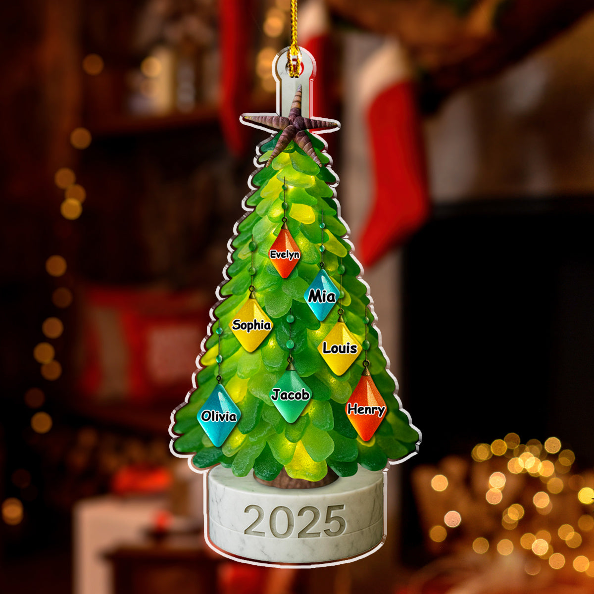 Sea Glass Family Christmas - Personalized Custom Acrylic Ornament