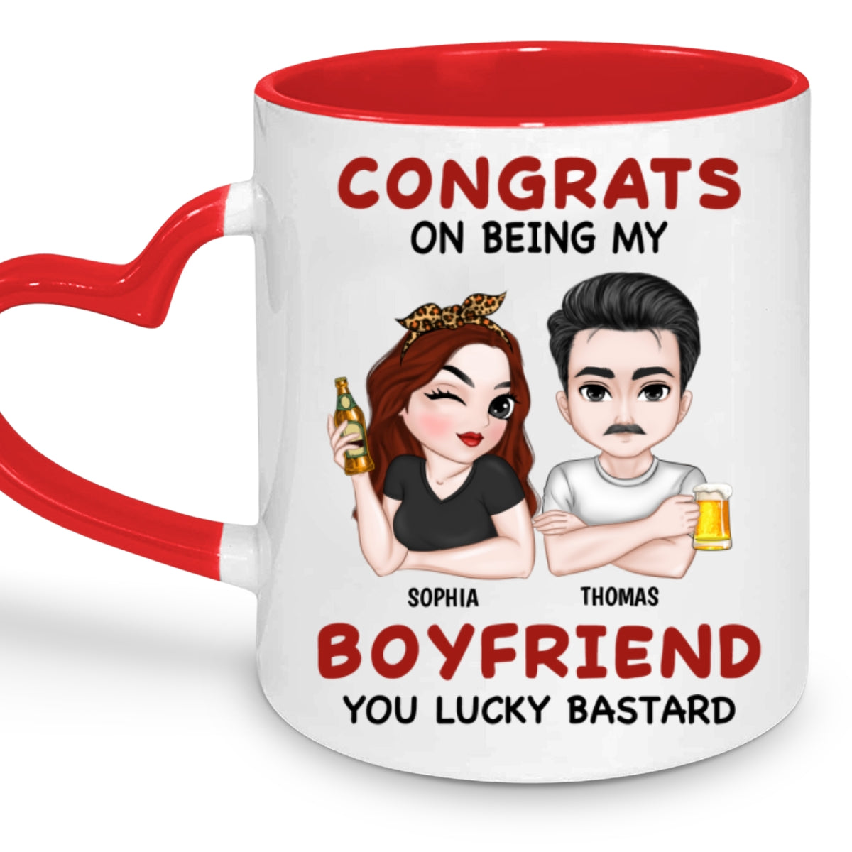 Always Love You - Personalized Custom Heart Handle Mug