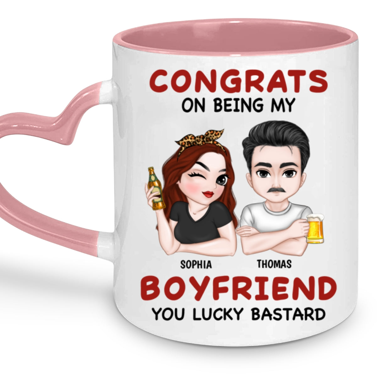 Always Love You - Personalized Custom Heart Handle Mug