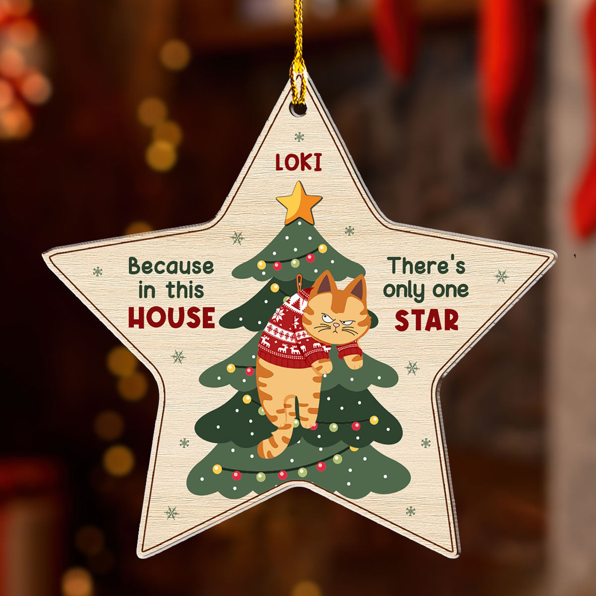 There's Only One Star In This House - Personalized Custom Acrylic Ornament