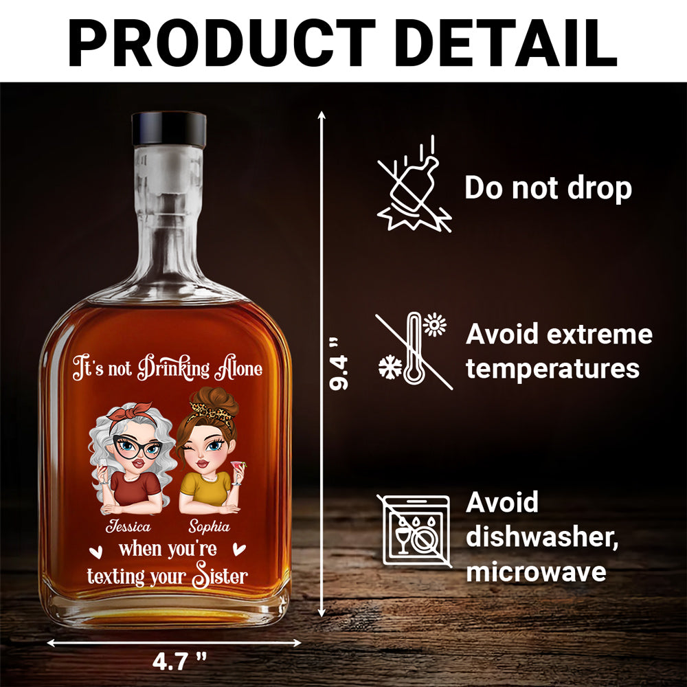 Not Drinking Alone - Personalized Custom Spirits Decanter