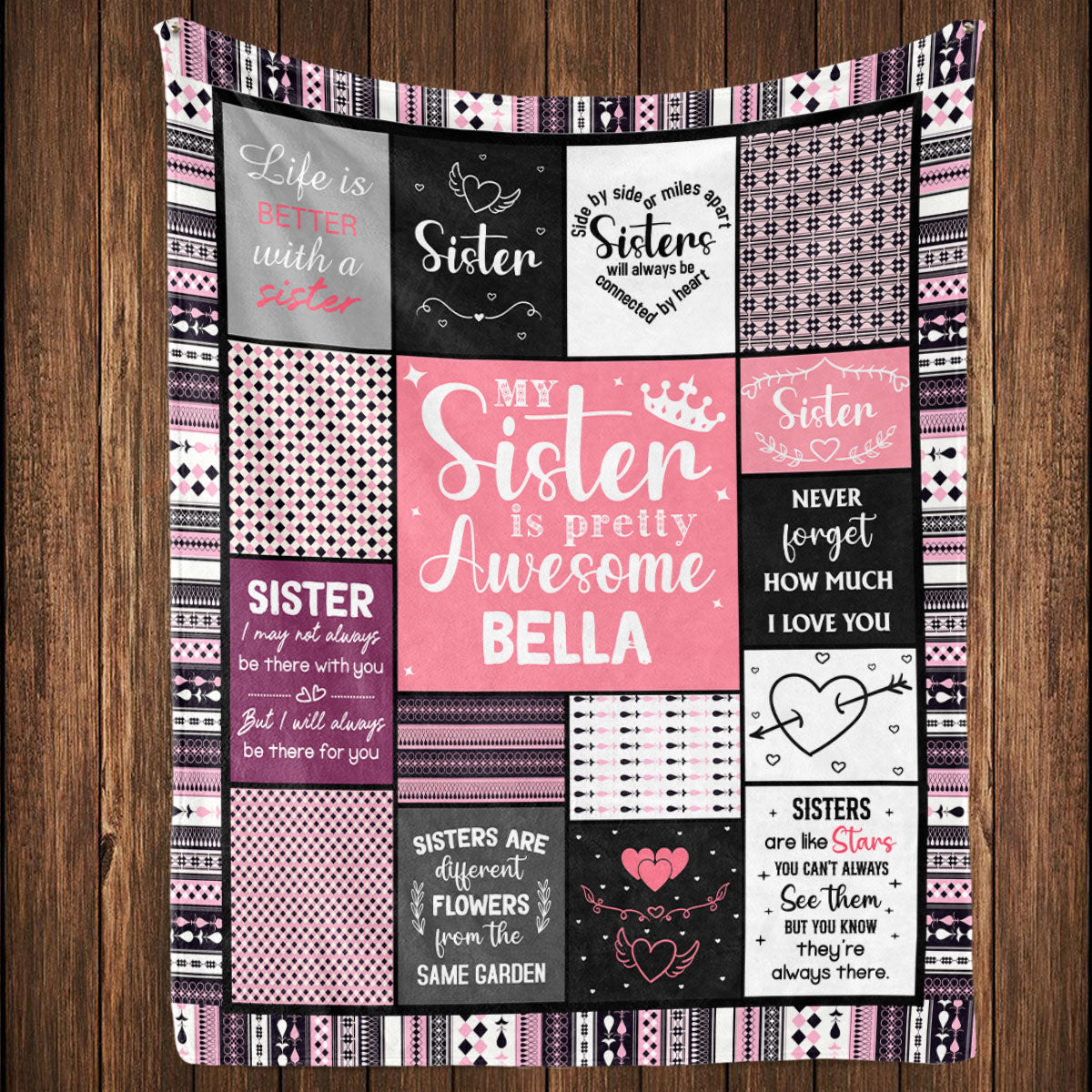 My Sister Is Pretty Awesome - Personalized Custom Fleece Blanket