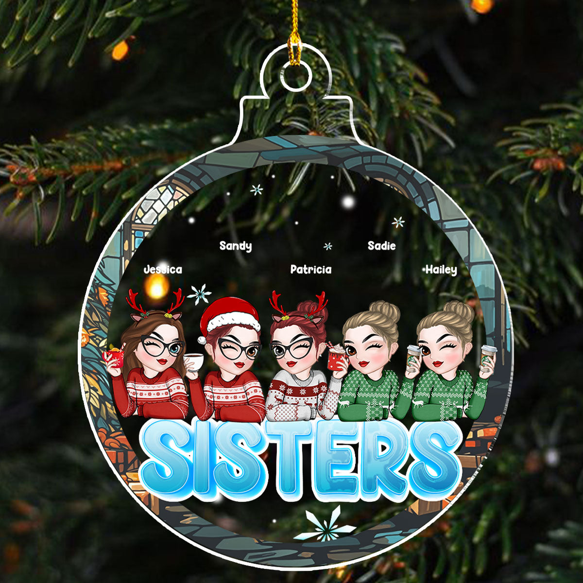 Besties Christmas - Personalized Custom Acrylic Ornament