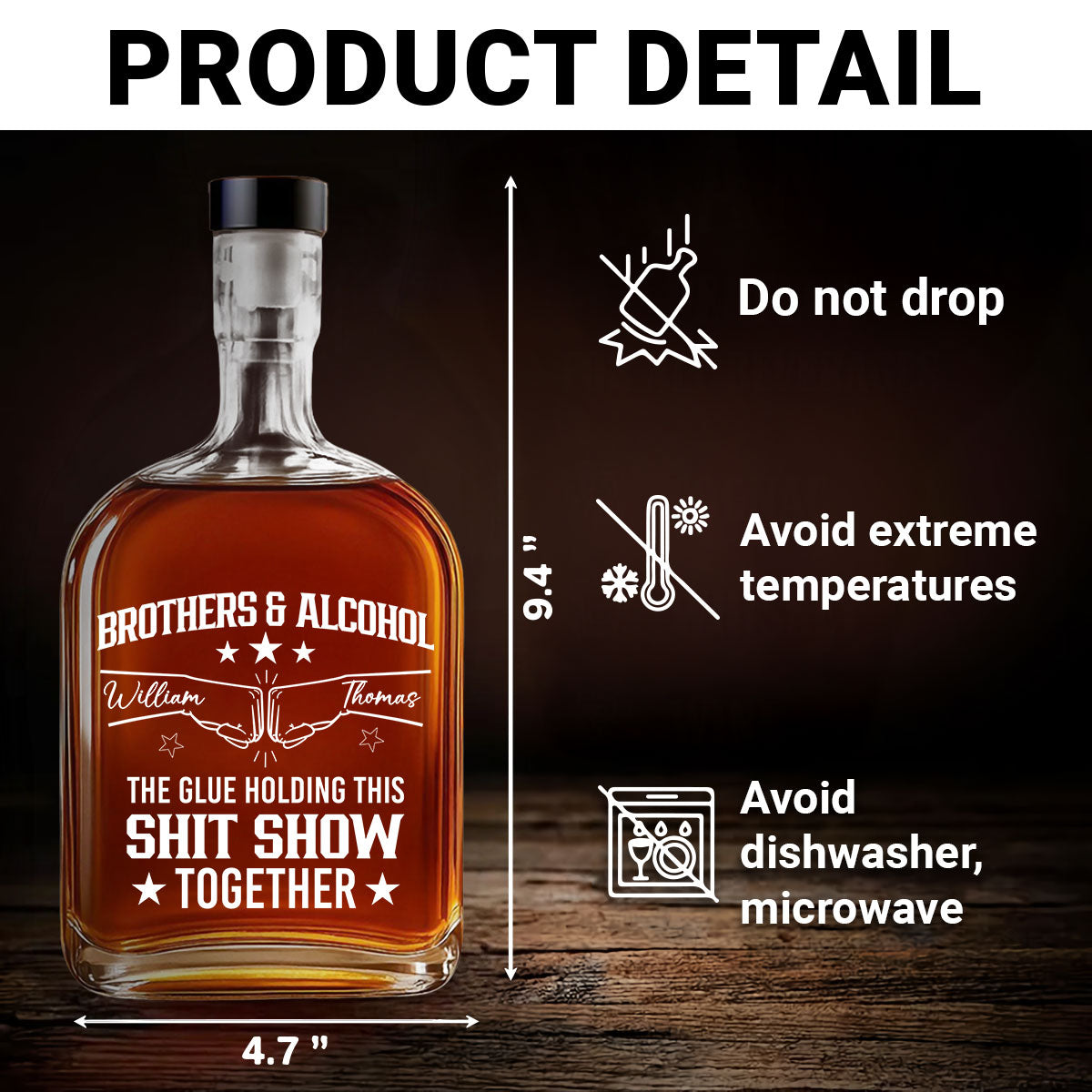 Brothers And Alcohol - Personalized Custom Spirits Decanter