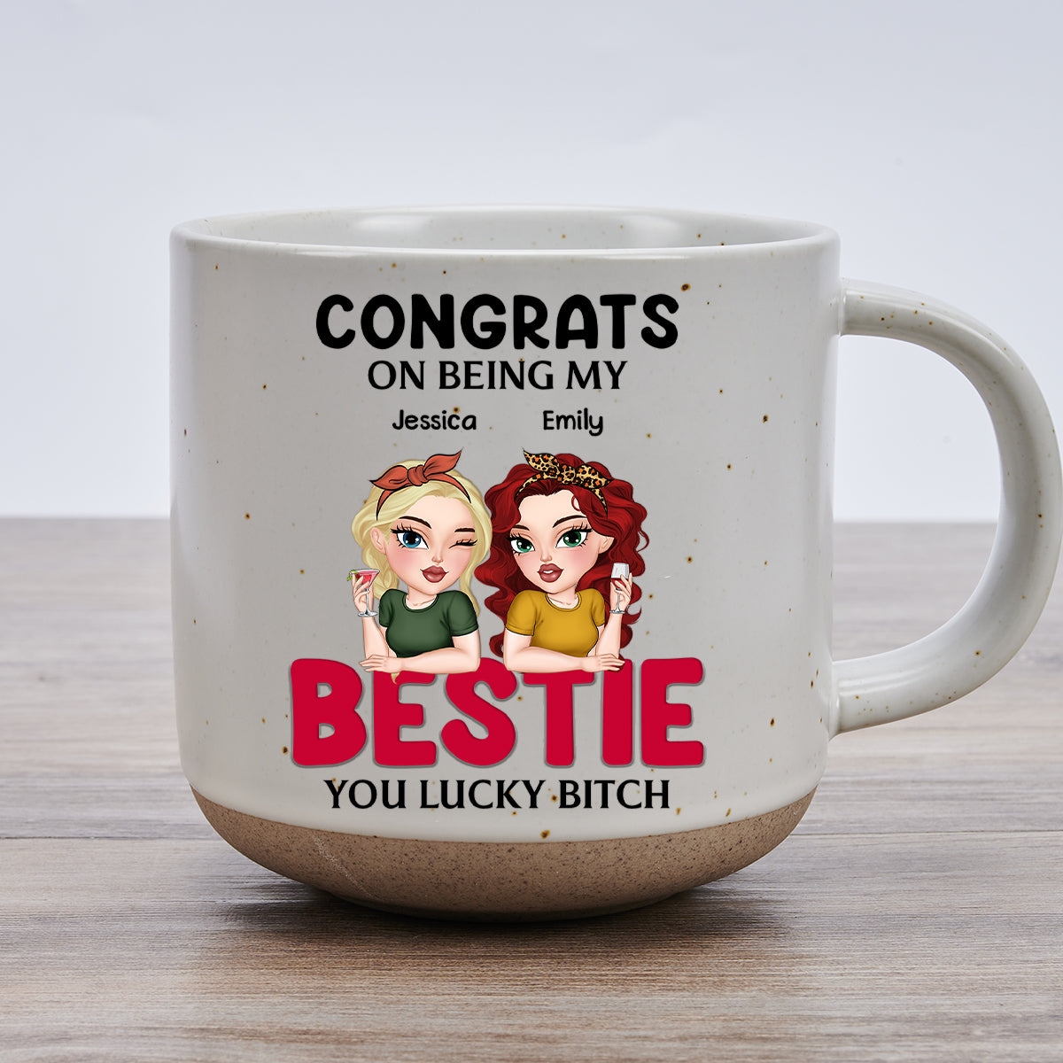 Congrats On Being My Bestie 2024 - Personalized Custom Pottery Mug