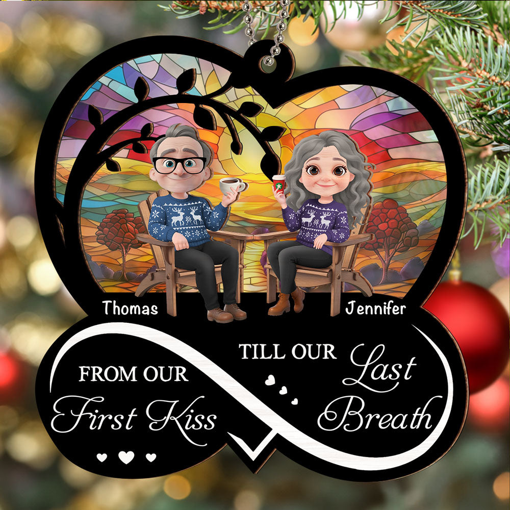 From You And Me First Kiss - Personalized Custom Suncatcher Ornament