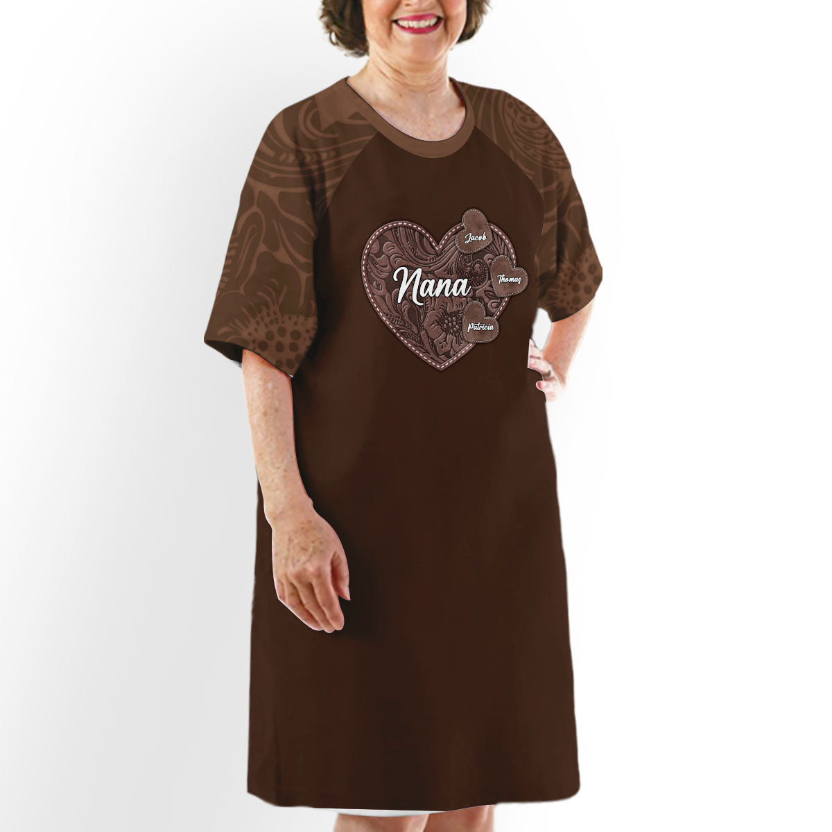 Grandkids Make Life More Grand - Personalized Custom 3/4 Sleeve Dress