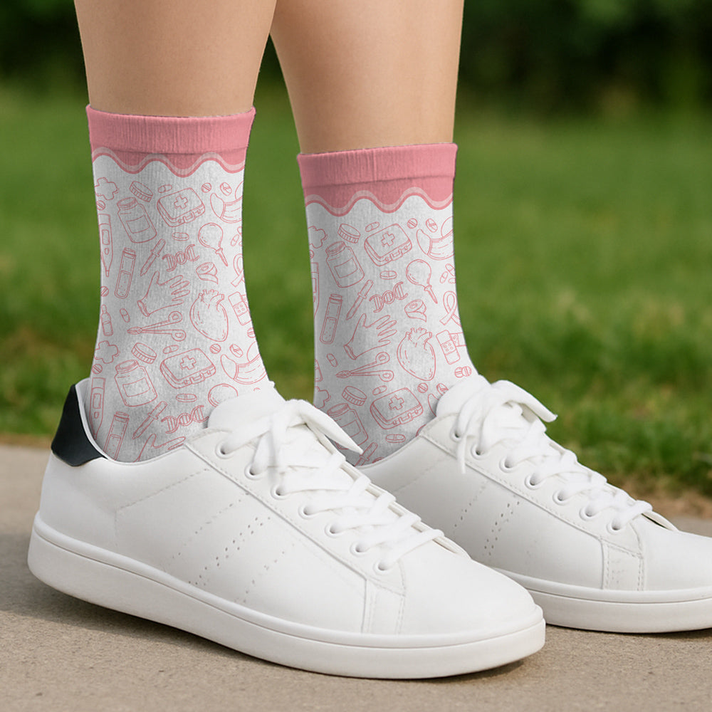 Proud To Be A Nurse - Personalized Custom Crew Socks