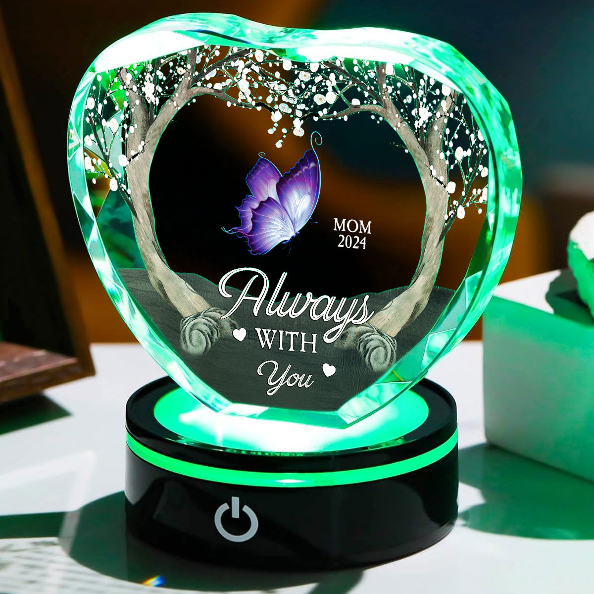 Always With You - Personalized Custom Crystal Led Light