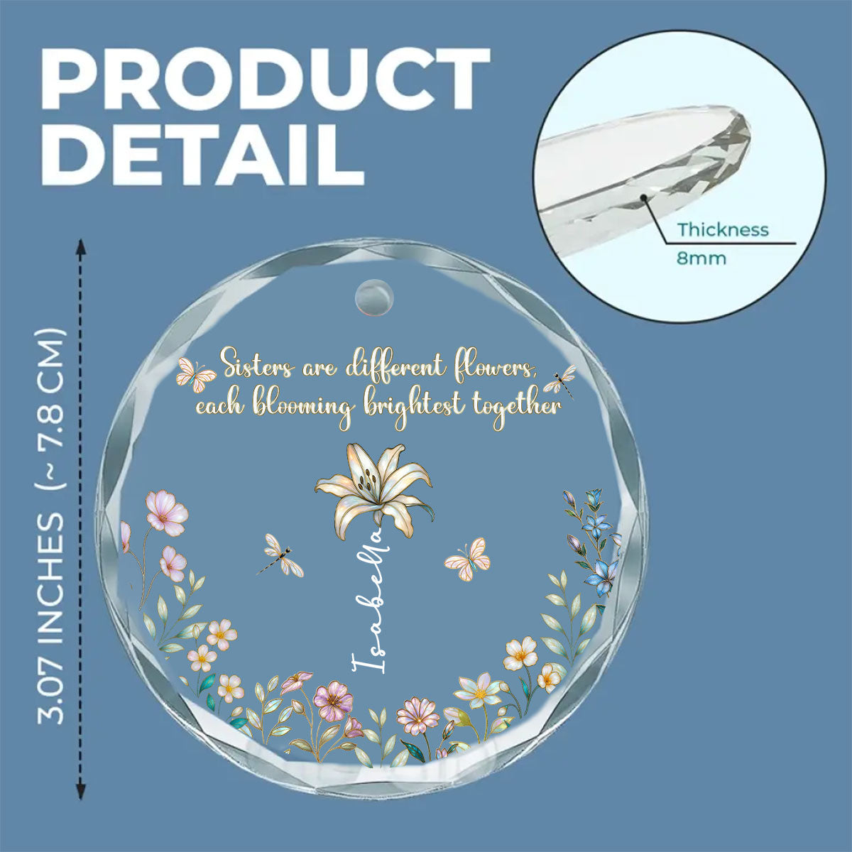 Blooming Together - Personalized Custom Glass Ornament