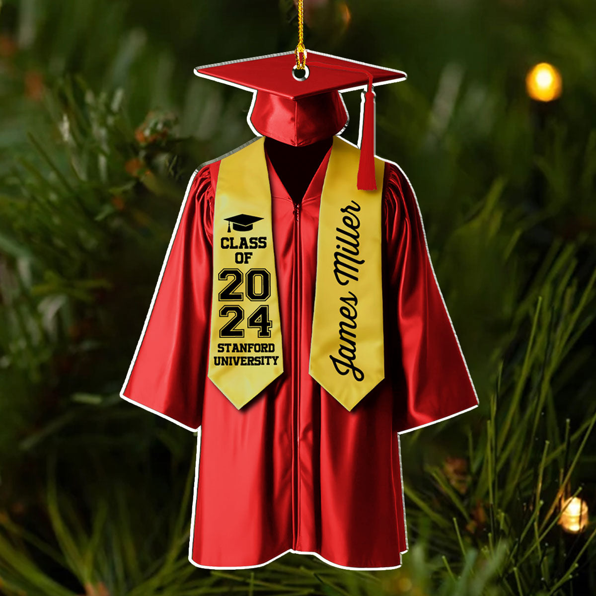Happy Graduation 2024 - Personalized Custom 3D Effect Acrylic Ornament