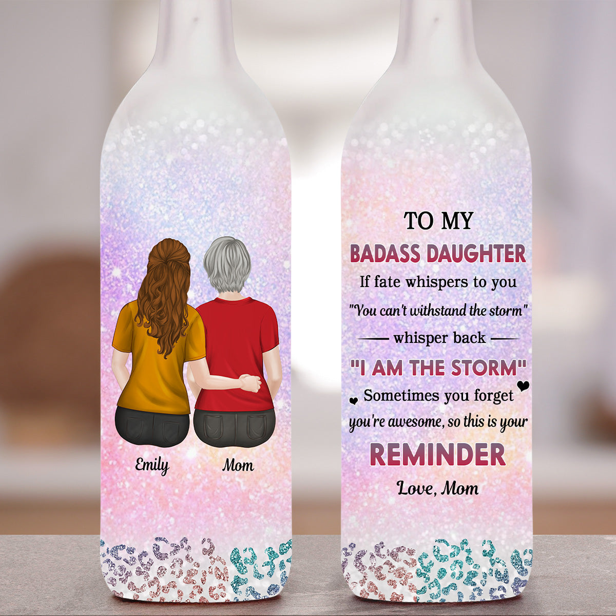 From Mom To Badass Daughter - Personalized Custom Bottle Lamp
