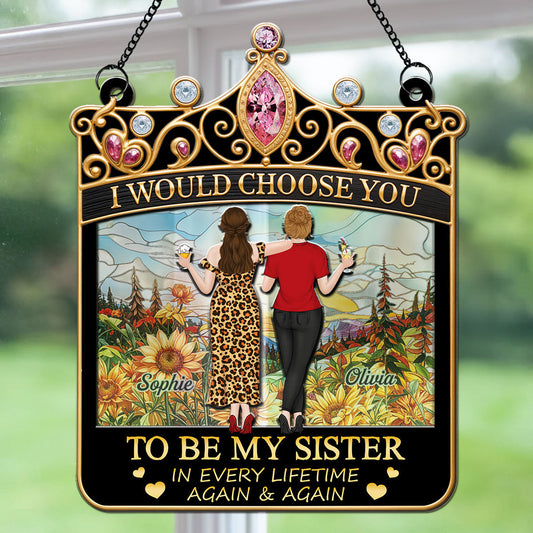 Sisters Holiday Cheer - Personalized Custom Suncatcher