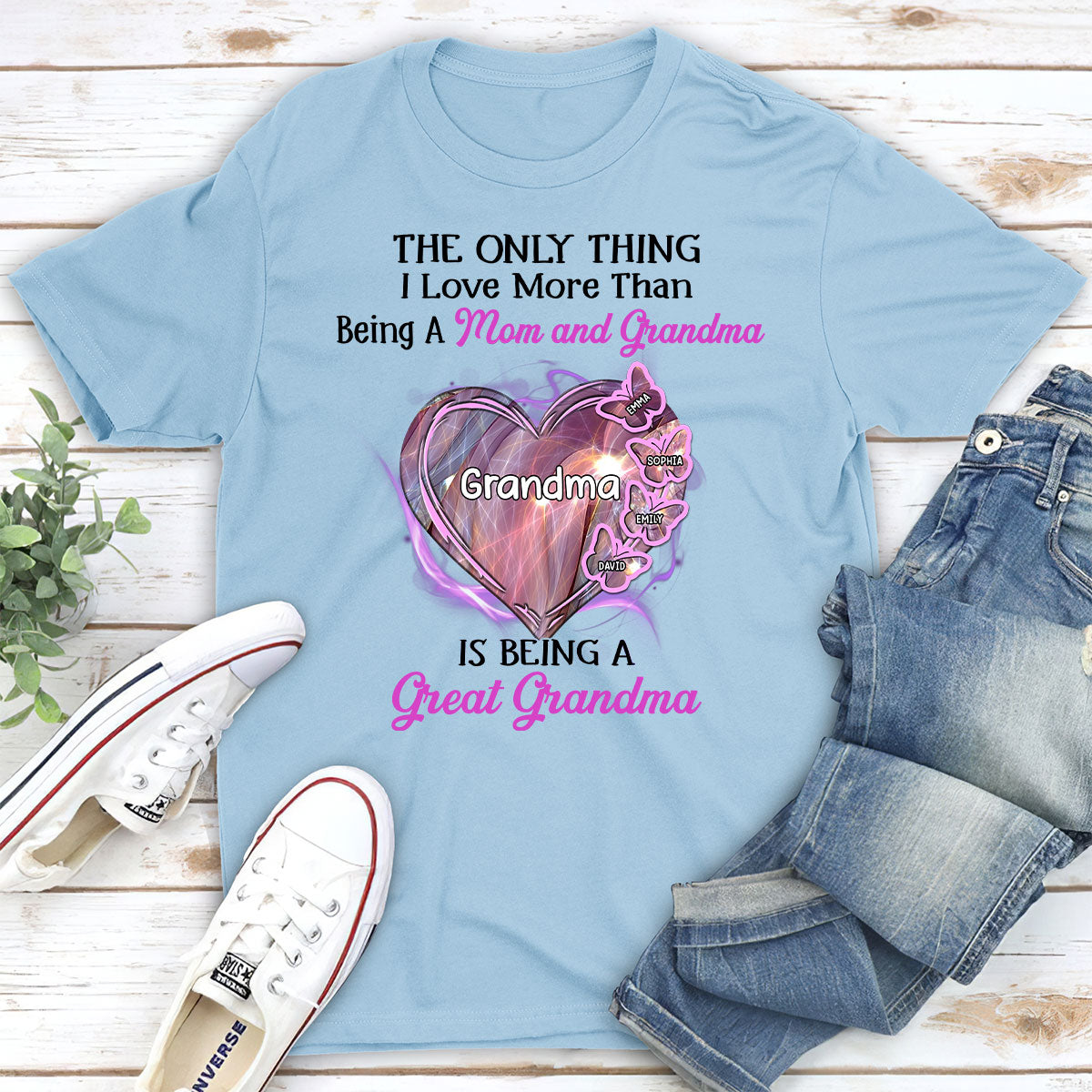 Being A Great Grandma - Personalized Custom Shirt