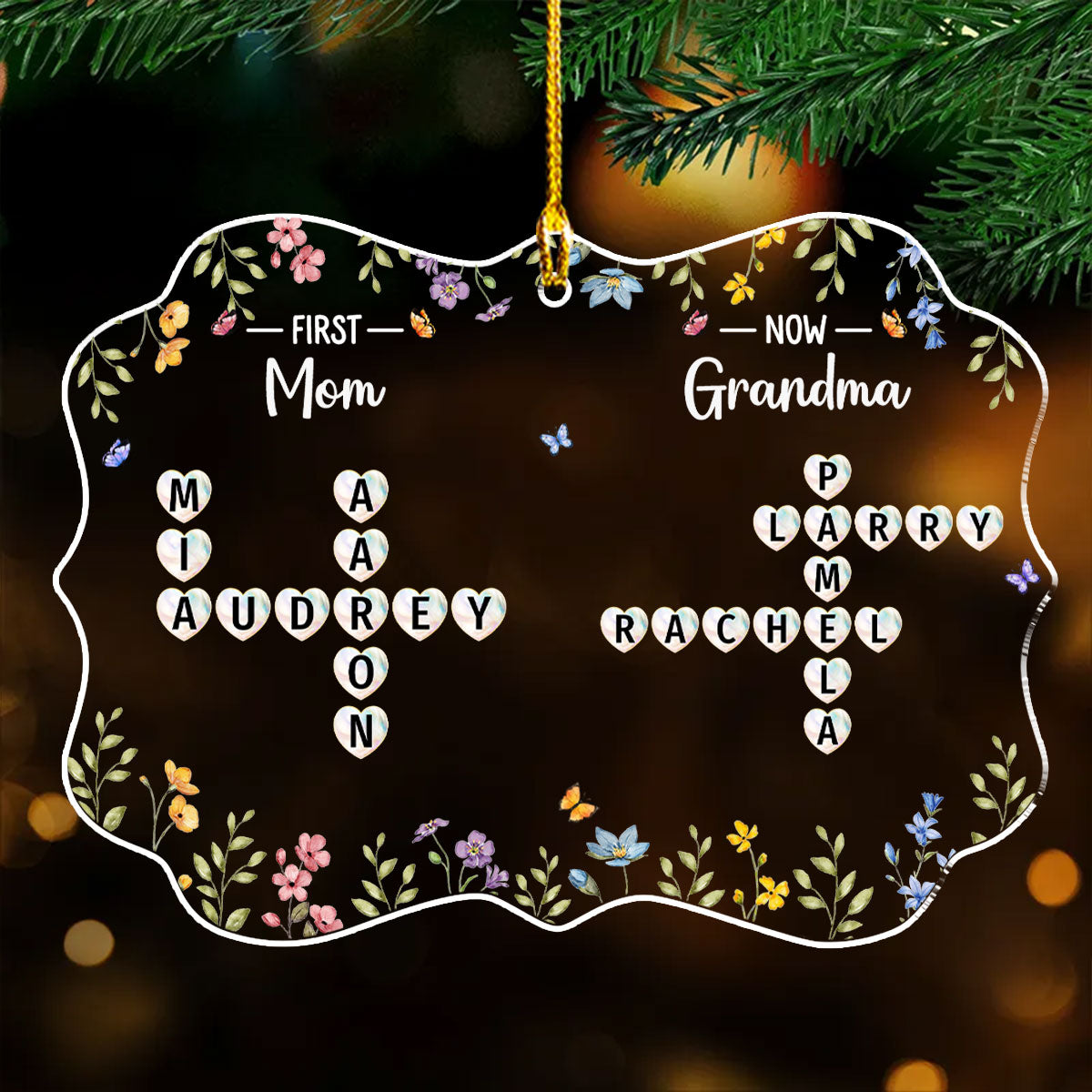 From Mom To Grandma Crossword - Personalized Custom Acrylic Ornament