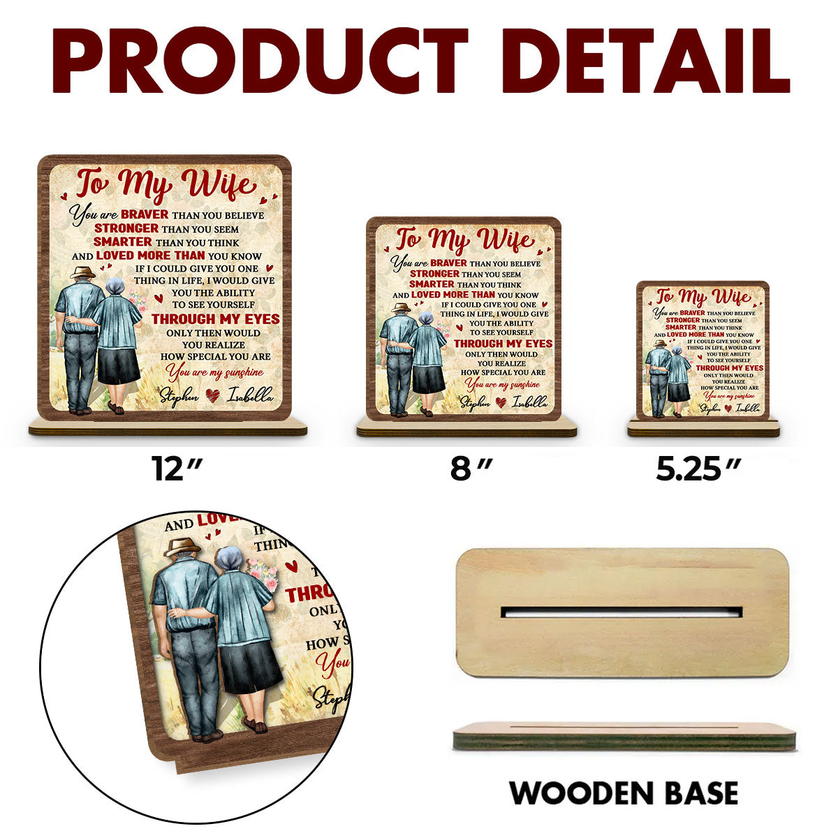 My Sunshine - Personalized Custom 2-Layer Wood Plaque With Flat Base