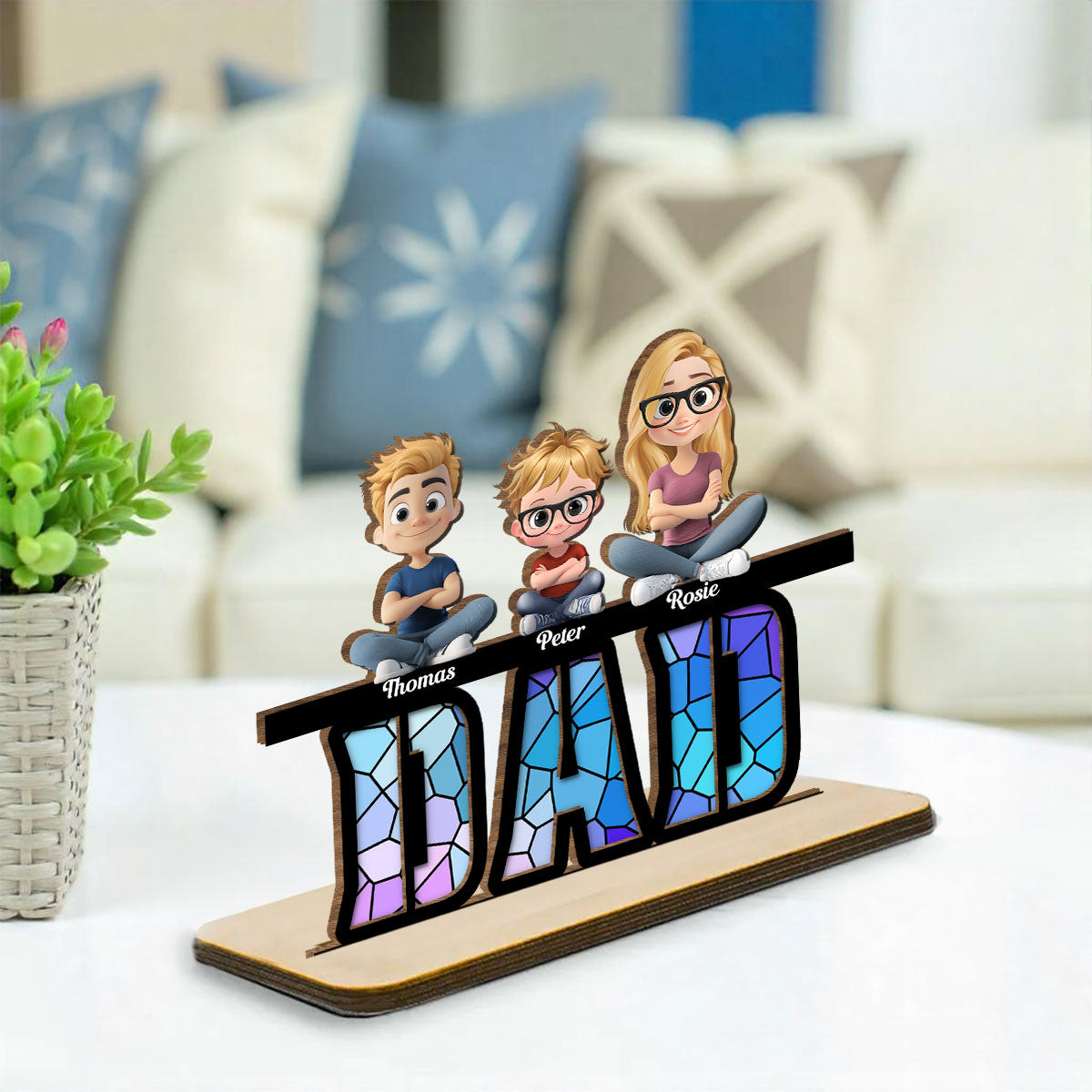 Our Father, Our Hero - Personalized Custom 2-Layer Wood Plaque With Flat Base