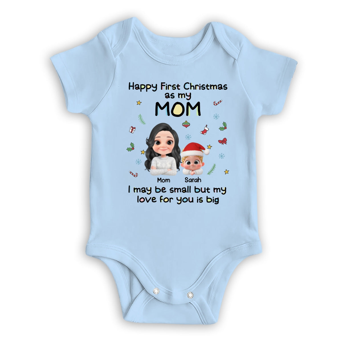 First Christmas With Mom - Personalized Custom Baby Onesie