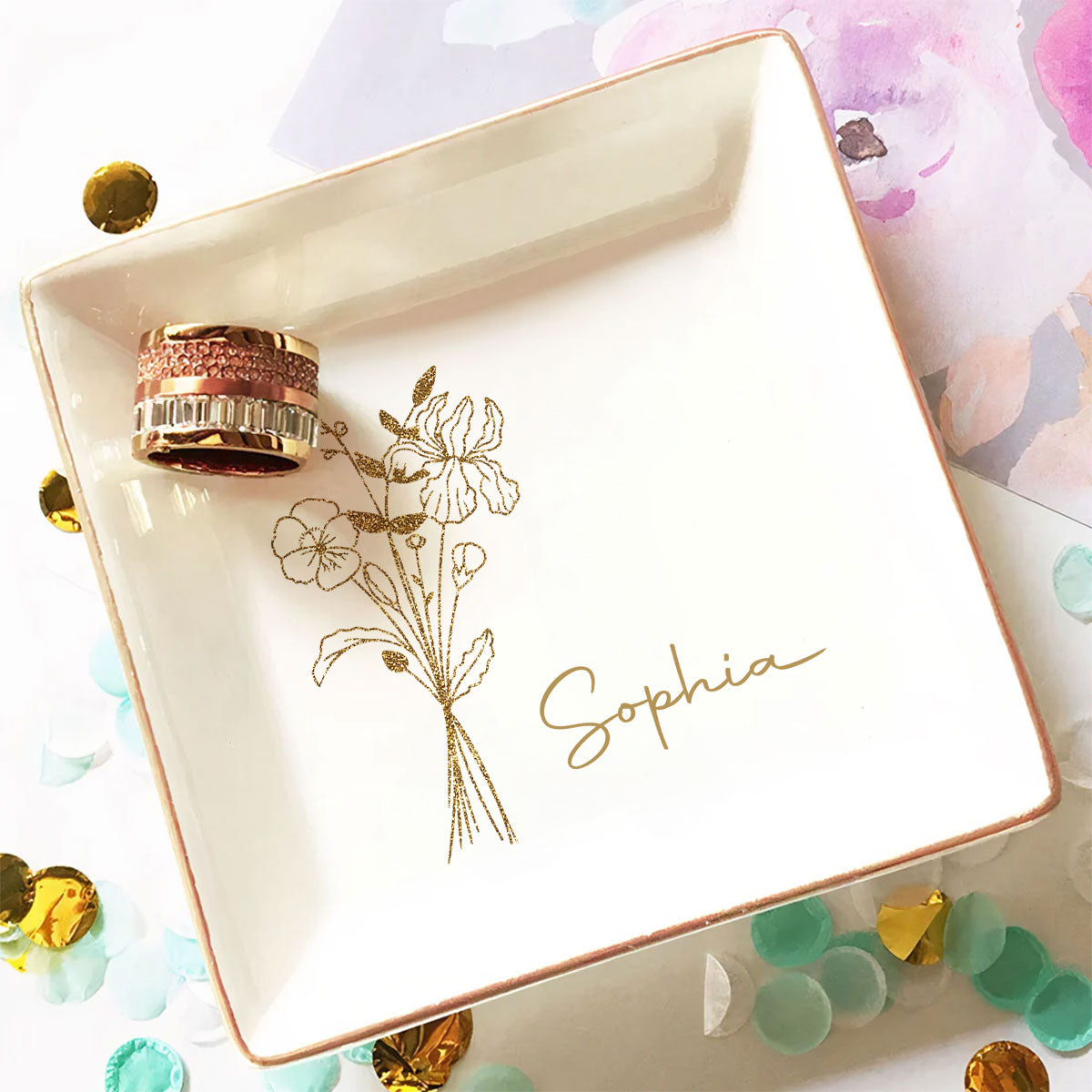 Friends Are Blossoms That Last Forever - Personalized Custom Jewelry Dish