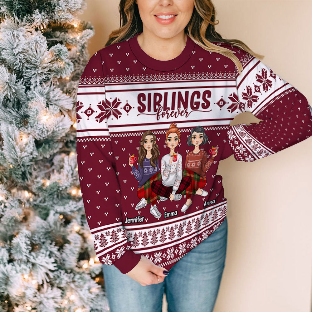 My Siblings Are My Best Friends - Personalized Custom All-over-print Sweatshirt