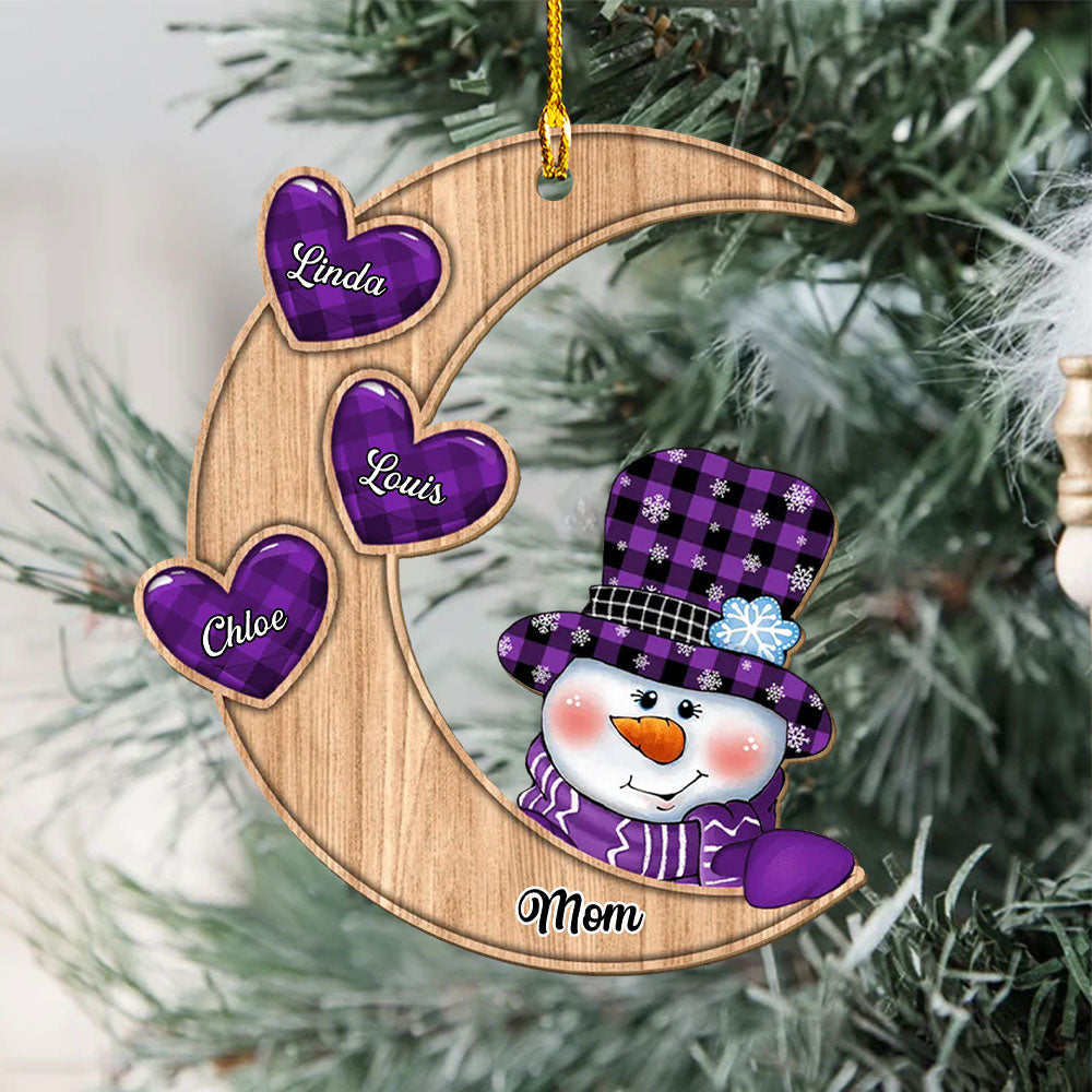 Christmas Snowman - Personalized Custom 3D Inflated Effect Wood Ornament