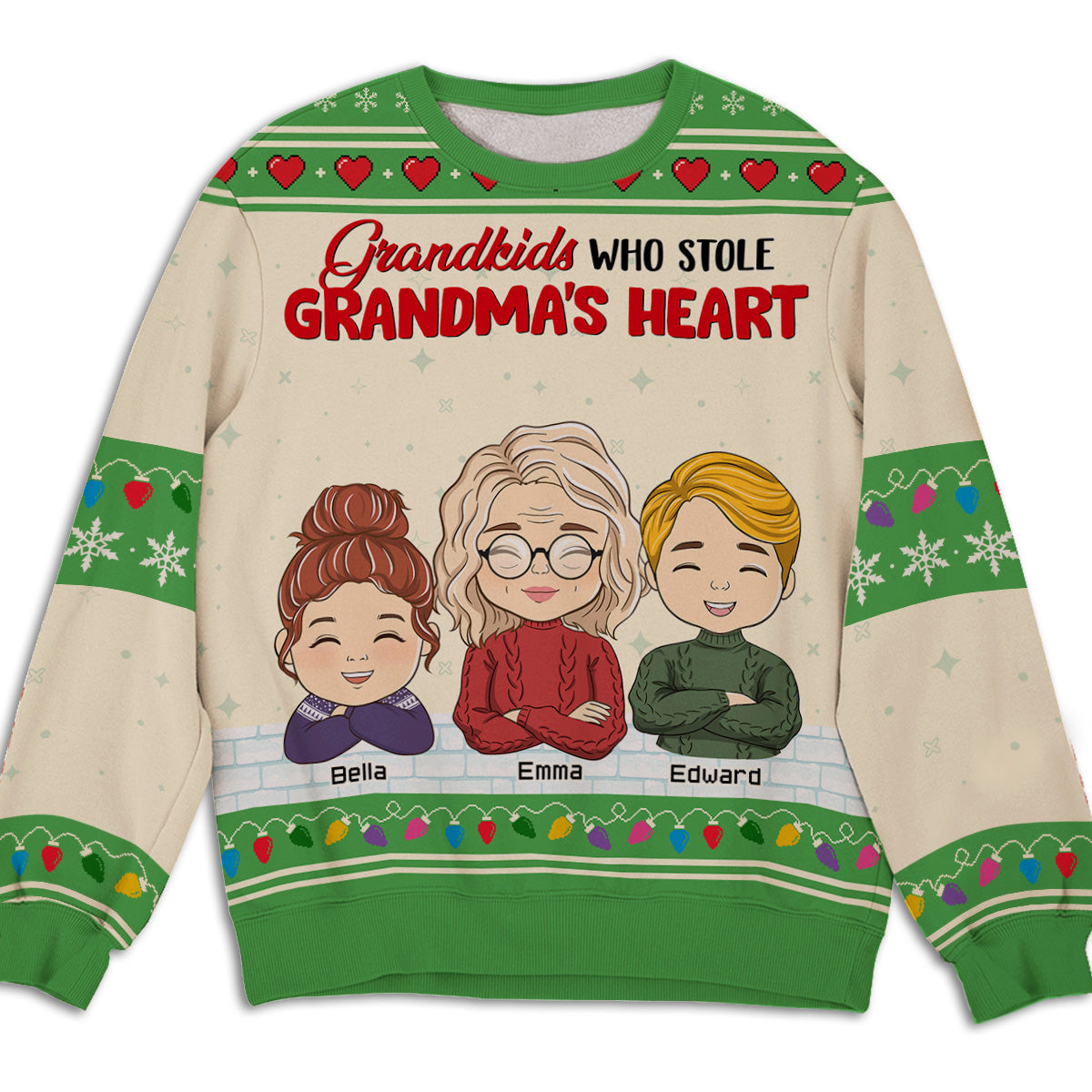Lovely Grandkids Christmas - Personalized Custom All-Over-Print Sweatshirt