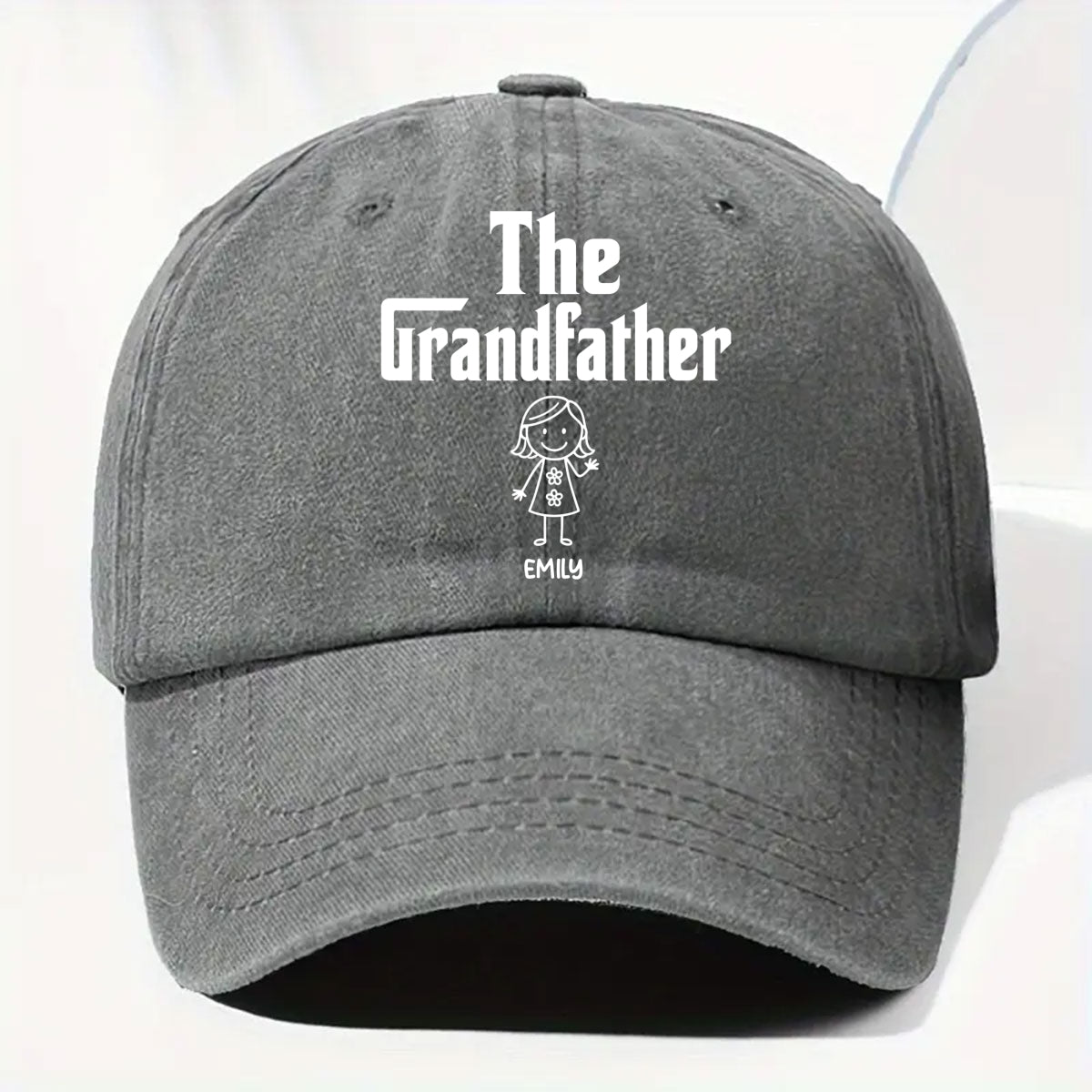 The Grandfather Version 2 - Personalized Custom Vintage Washed Denim Cap
