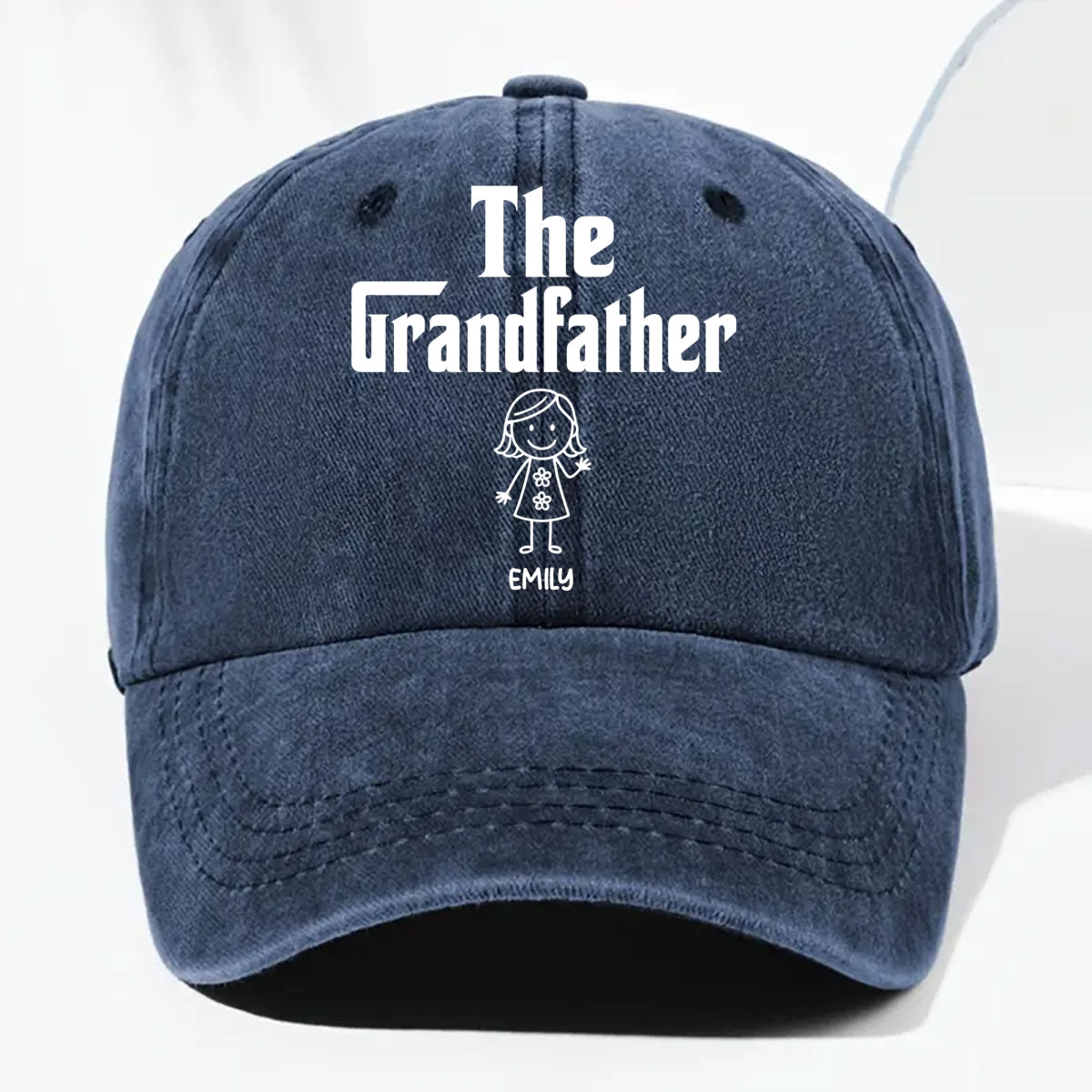The Grandfather Version 2 - Personalized Custom Vintage Washed Denim Cap