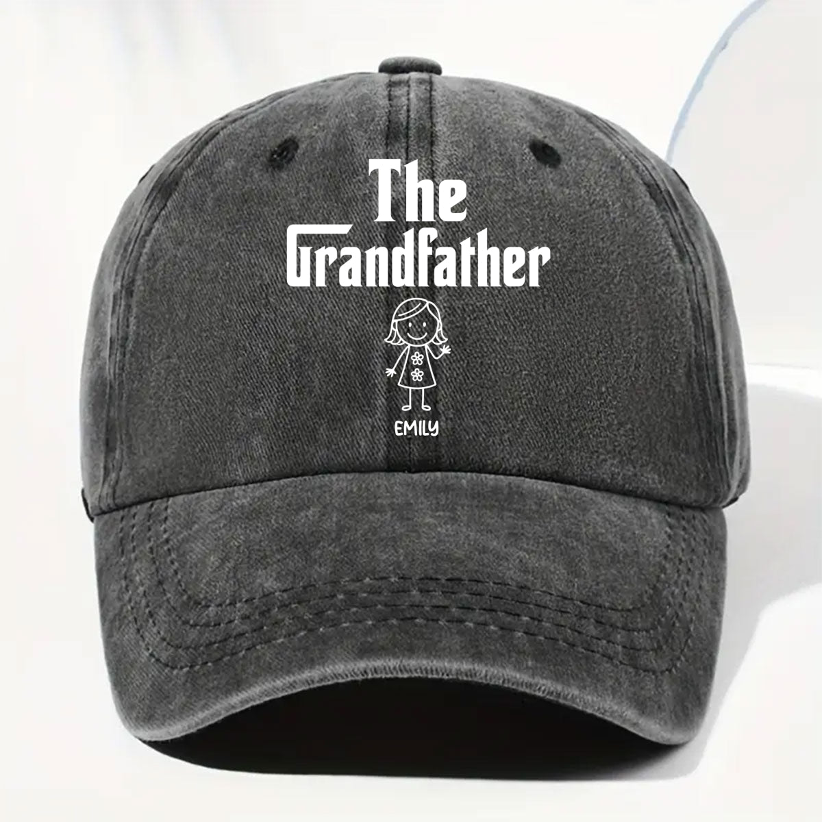 The Grandfather Version 2 - Personalized Custom Vintage Washed Denim Cap