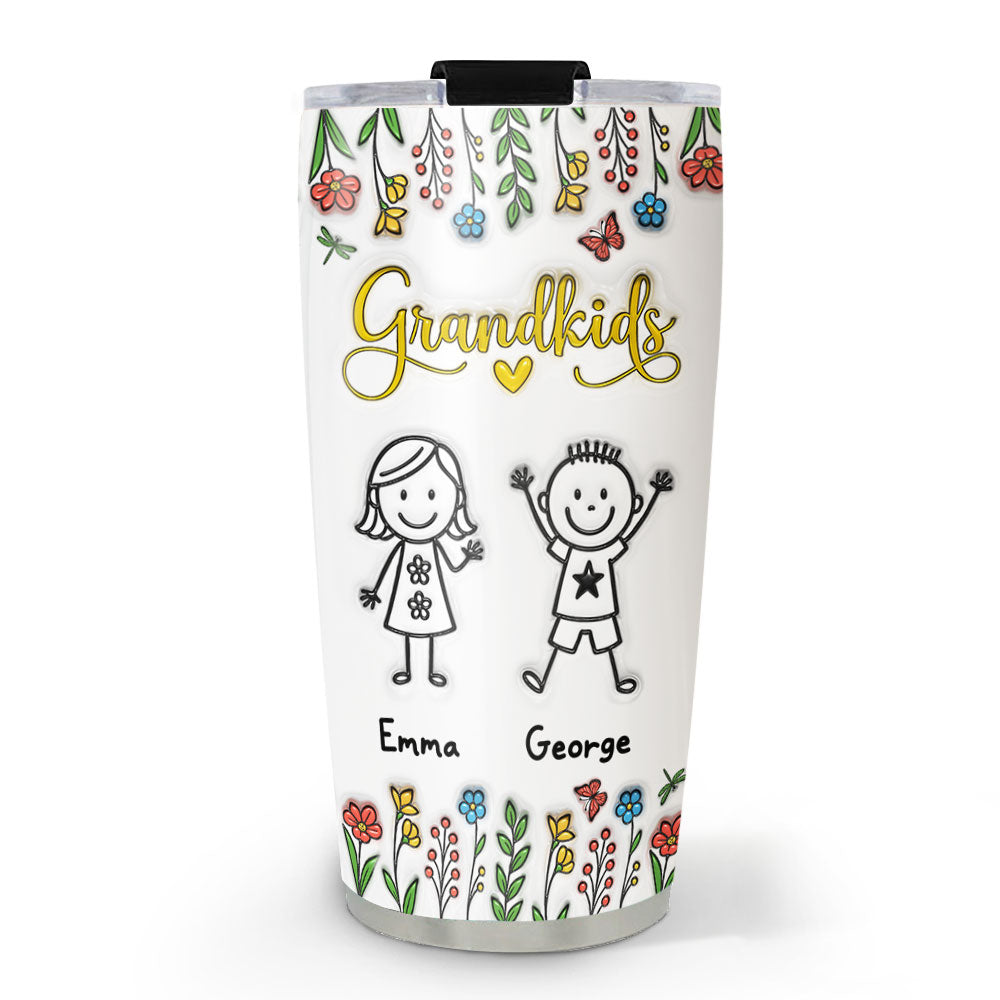 Grandkids Lover - Personalized Custom 3D Inflated Effect Tumbler