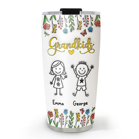 Grandkids Lover - Personalized Custom 3D Inflated Effect Tumbler