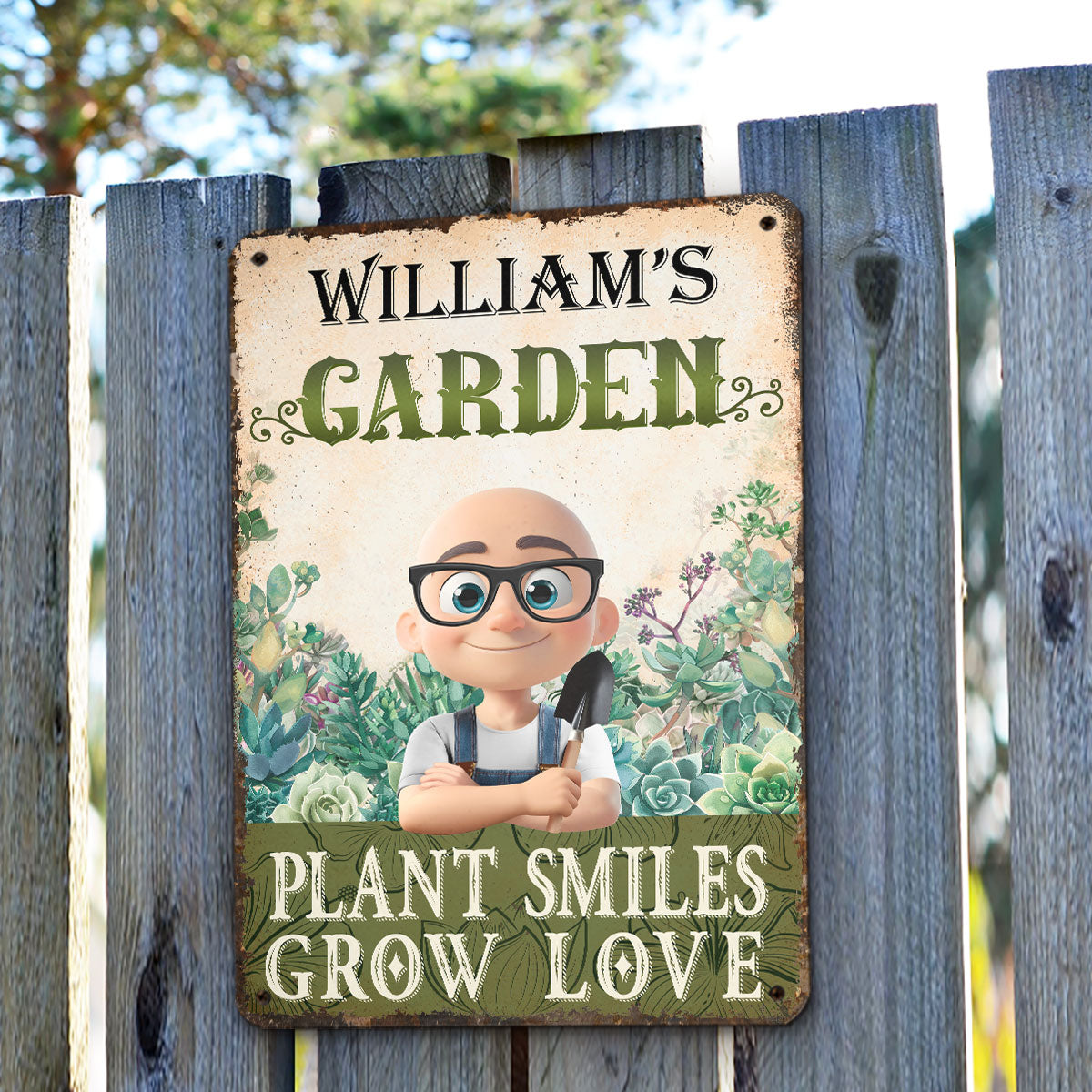Grow Love - Personalized Custom Metal Sign