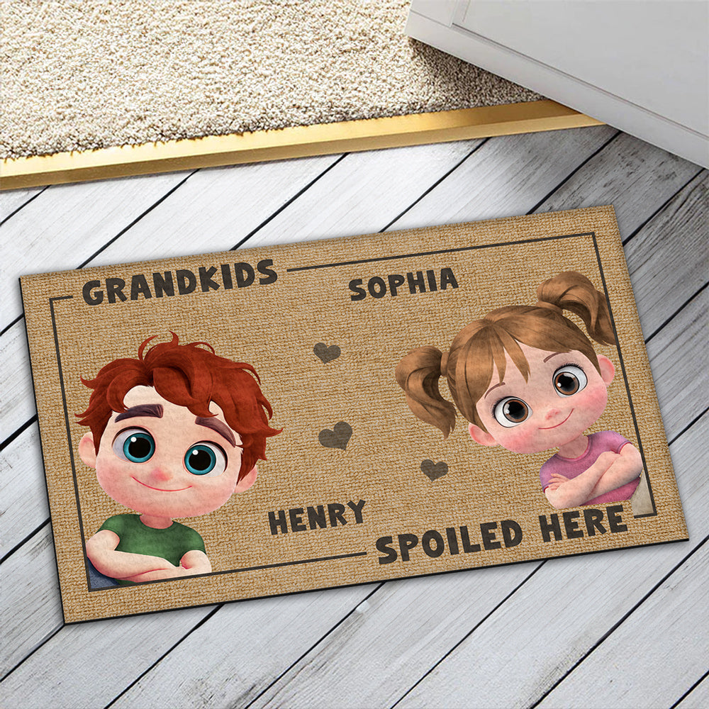 Grandkids Spoiled Here - Personalized Custom Doormat
