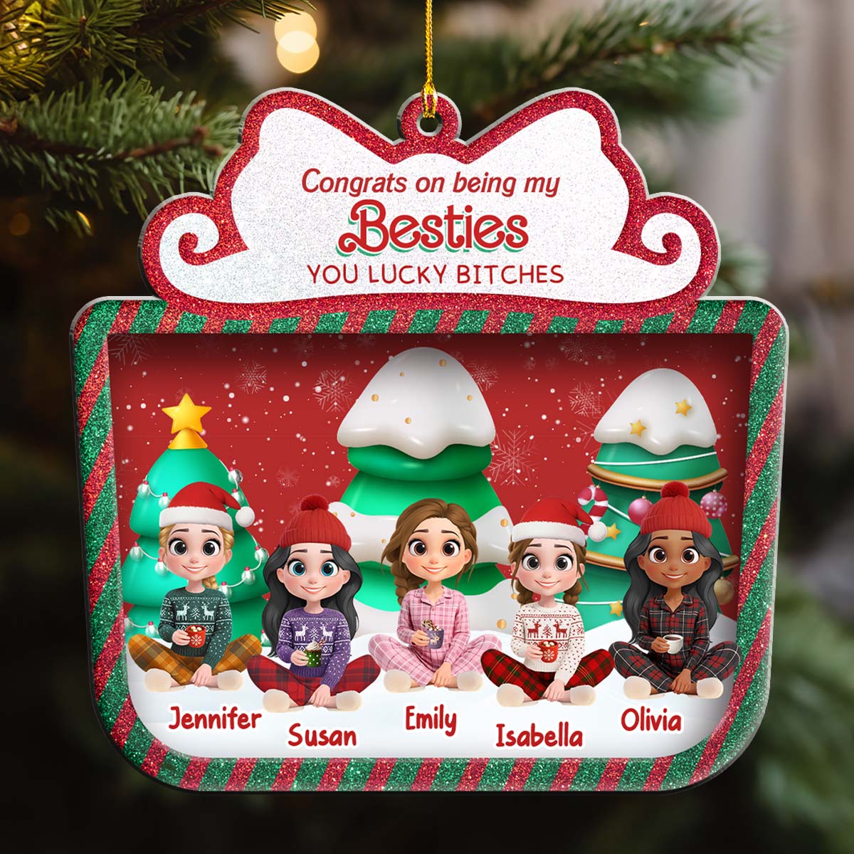 Congrats On Slay Friends - Personalized Custom Acrylic Ornament