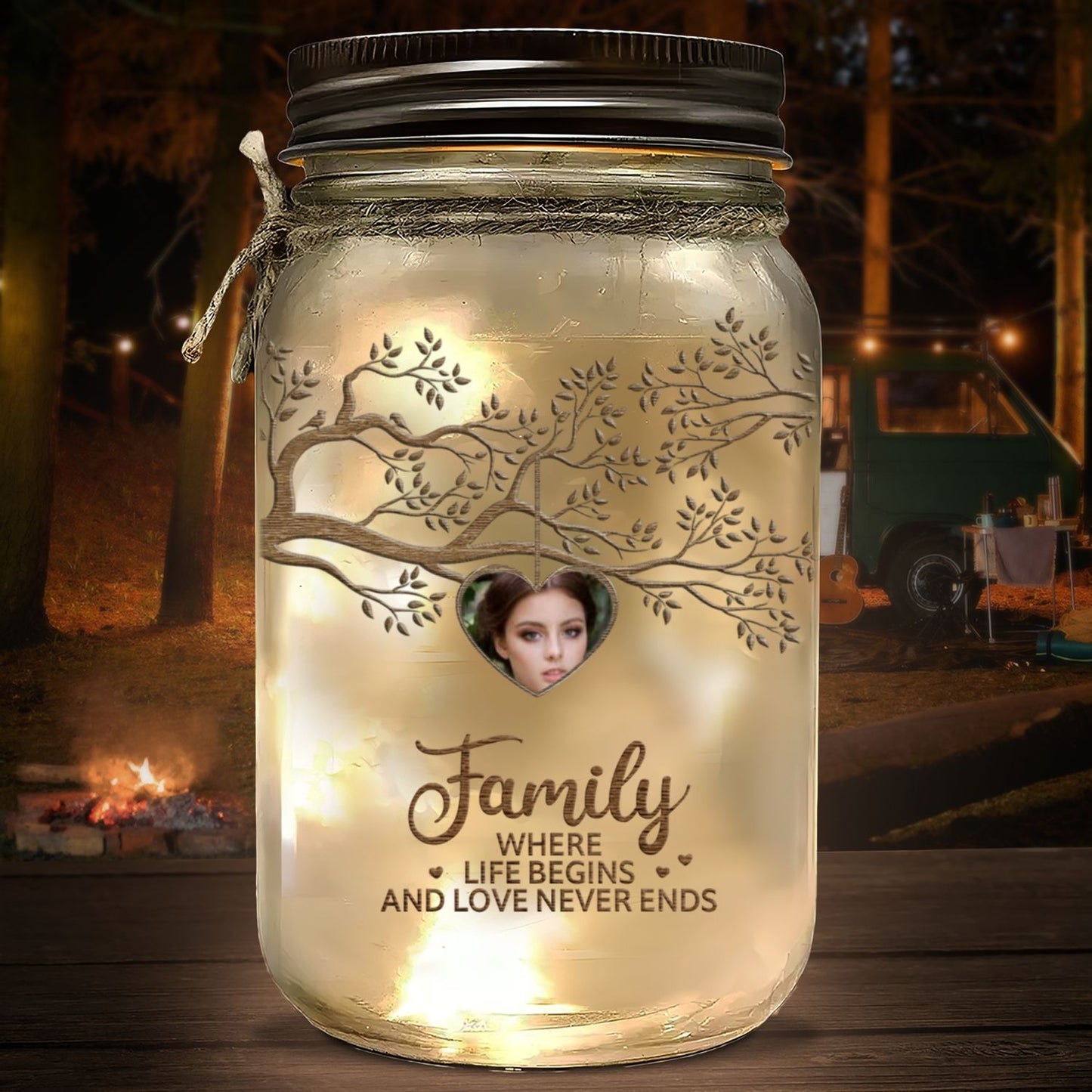 Where Life Begins - Personalized Custom Mason Jar Light