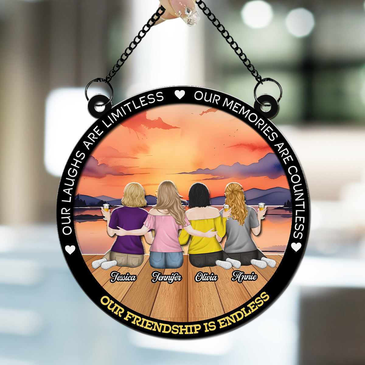 Our Laughs Are Limitless - Personalized Custom Suncatcher