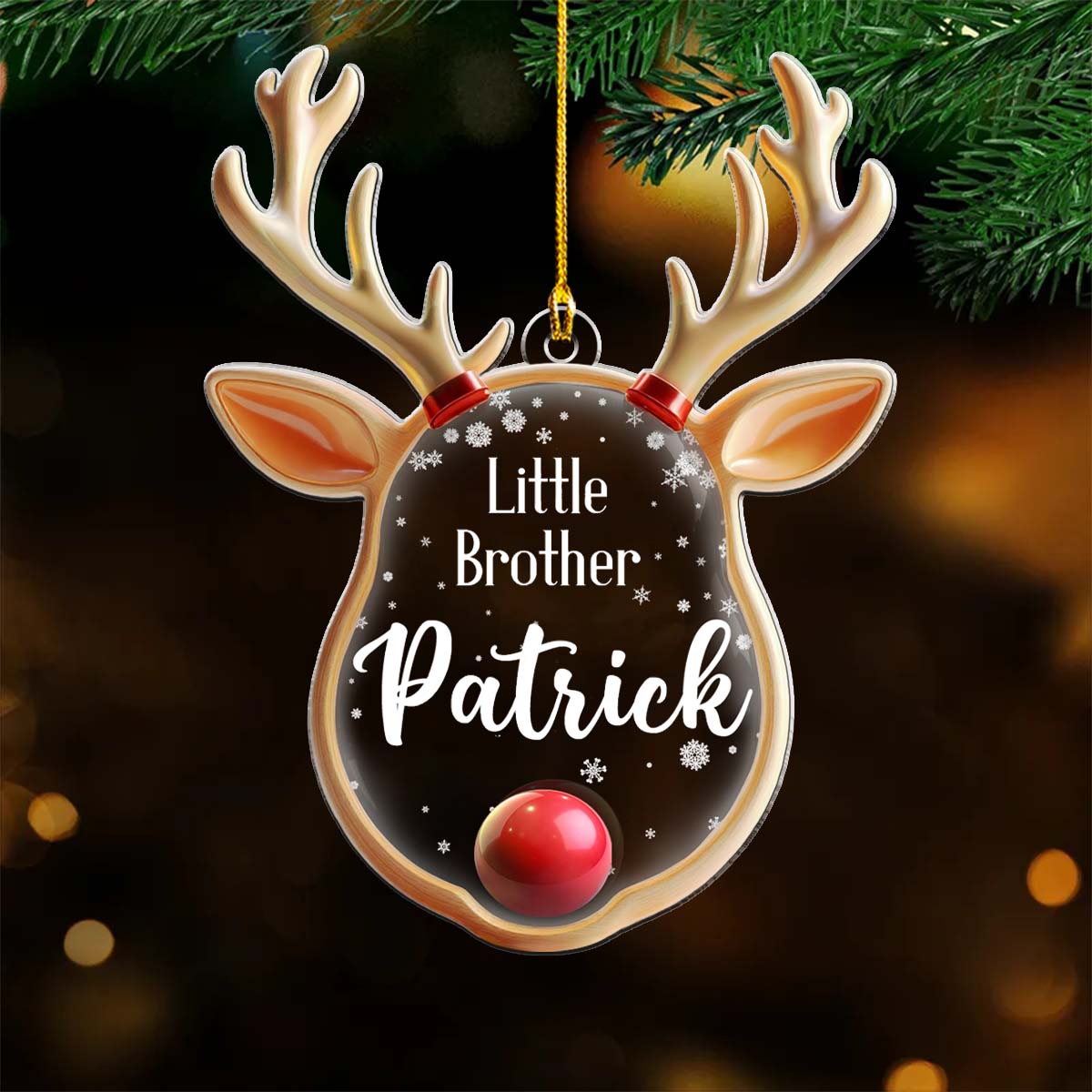 Reindeer Bell - Personalized Custom Acrylic Ornament