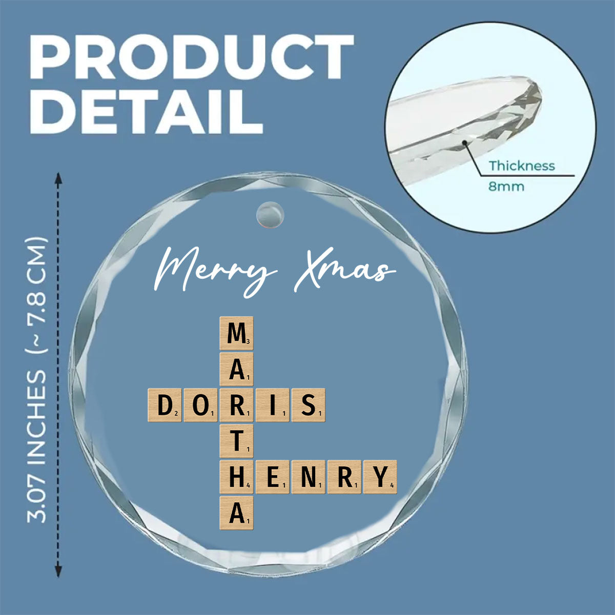 A Merry Little Christmas - Personalized Custom Glass Ornament