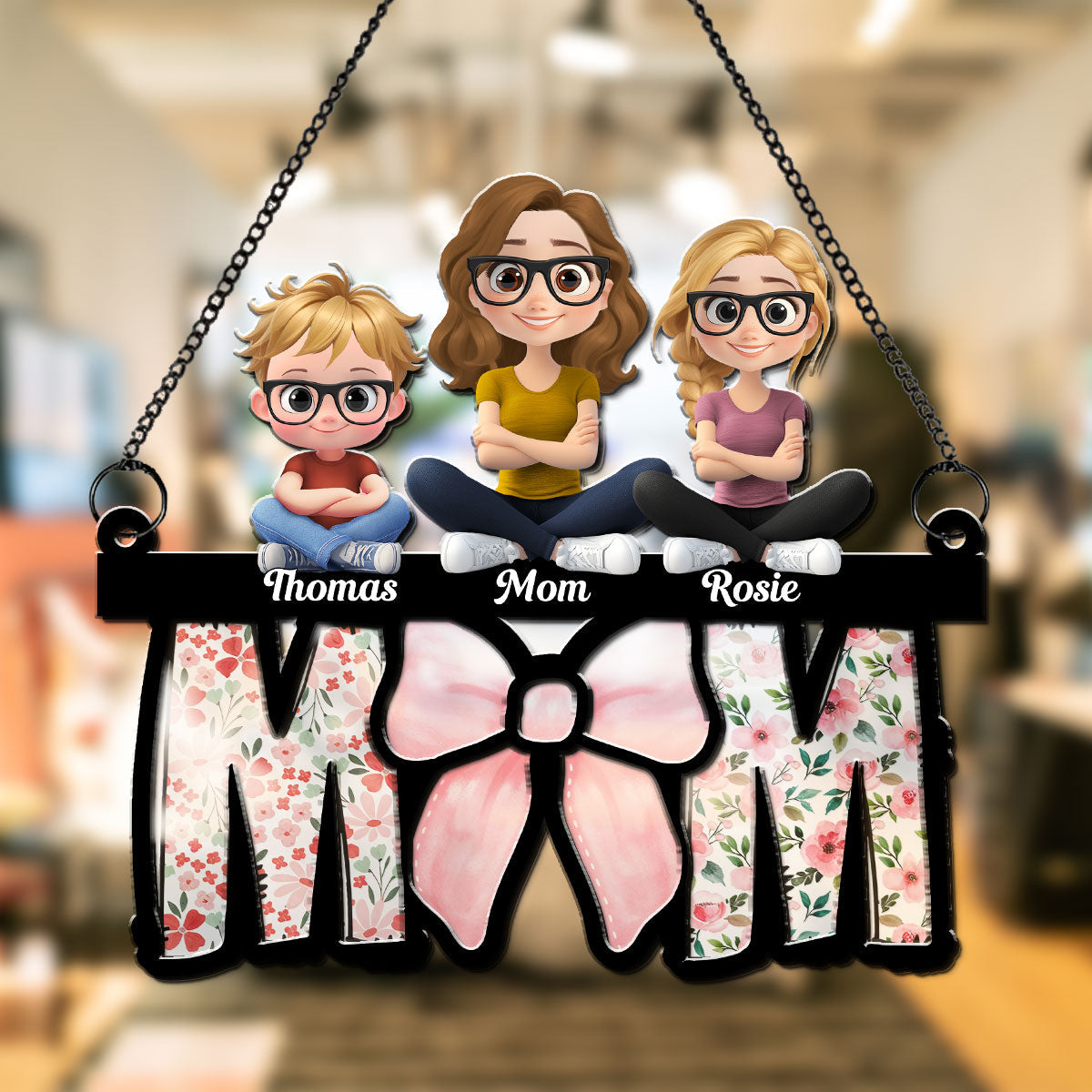 Mom Put A Bow On It - Personalized Custom Suncatcher