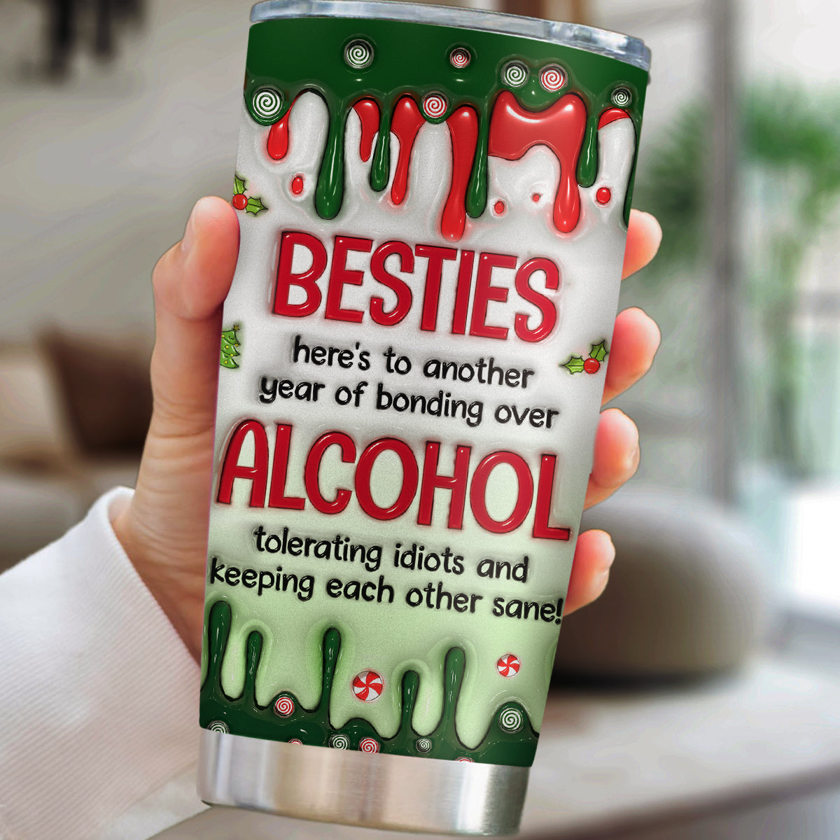 Merry Christmas My Bestie - Personalized Custom 3D Inflated Effect Tumbler