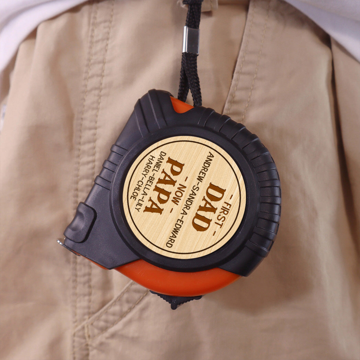 First Dad Now Grandpa - Personalized Custom Tape Measure