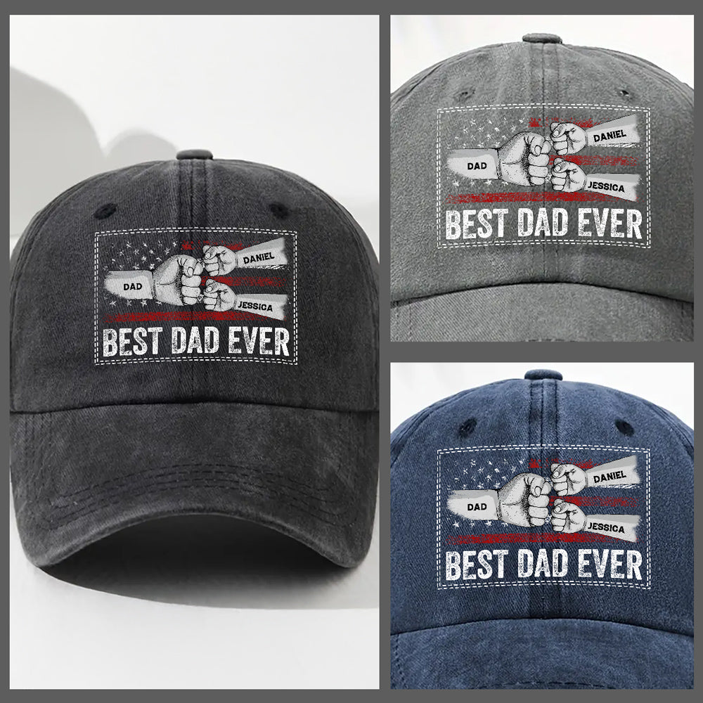 His Strength Begins With Love - Personalized Custom Vintage Washed Denim Cap