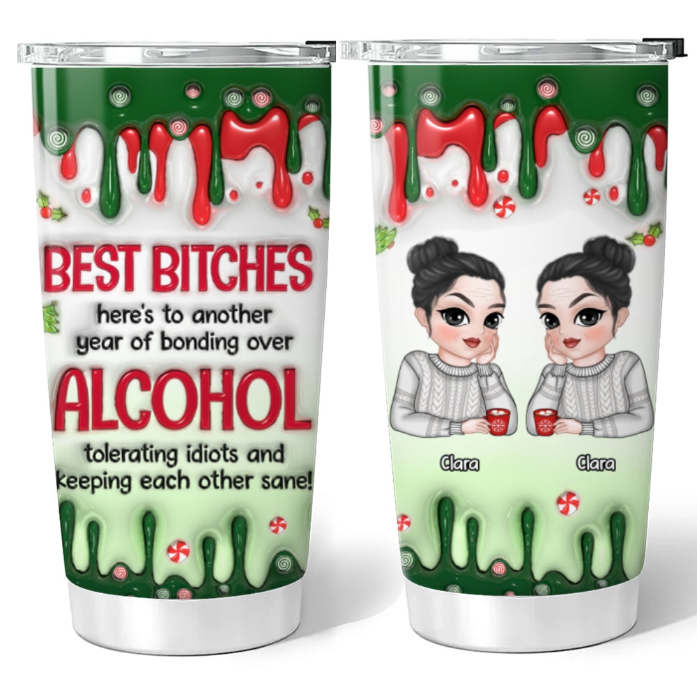 Merry Christmas My Bestie - Personalized Custom 3D Inflated Effect Tumbler