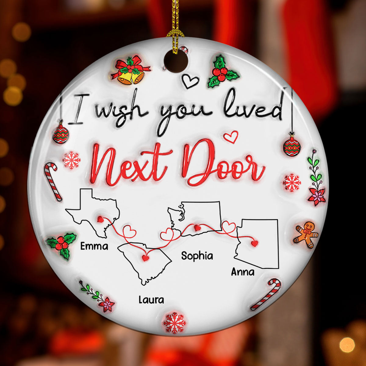 Besties Are Always Close At Heart More Friends Version - Personalized Custom 3D Inflated Effect Ceramic Ornament