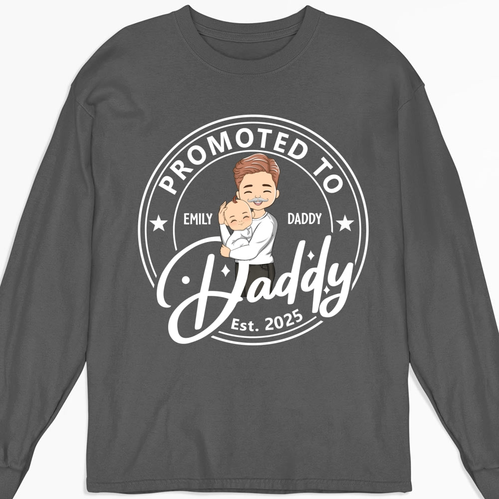 Promoted To Dad Mom - Personalized Custom Shirt