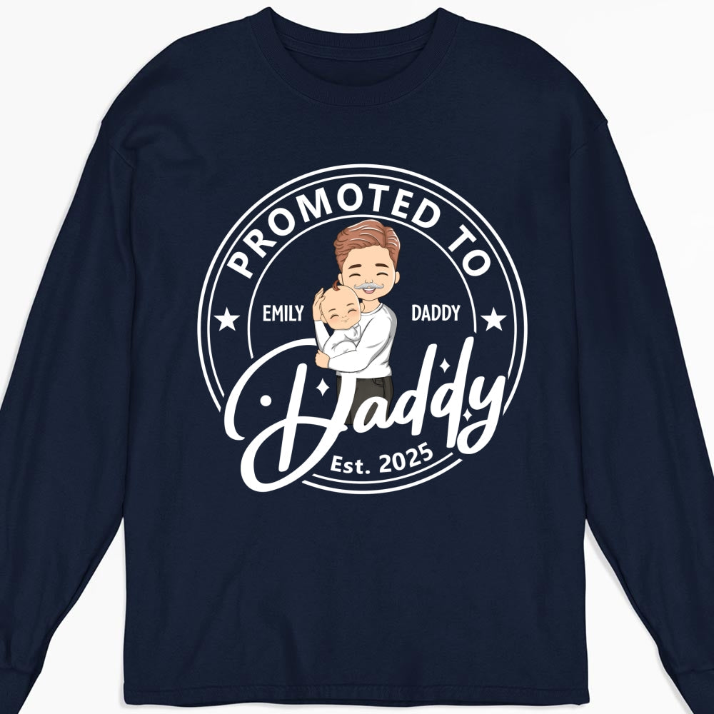 Promoted To Dad Mom - Personalized Custom Shirt